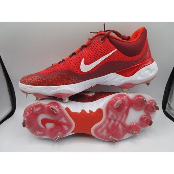 Nike Alpha Huarache Elite 4 Low Red Baseball Cleats Men/s Size 13 DJ6521-616 - Picture 4 of 5